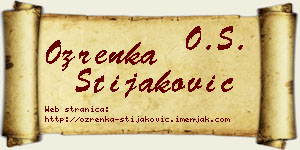 Ozrenka Stijaković vizit kartica